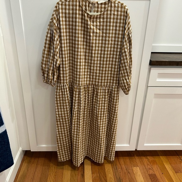 Checkered Rust Maxi Dress - Picture 4 of 7